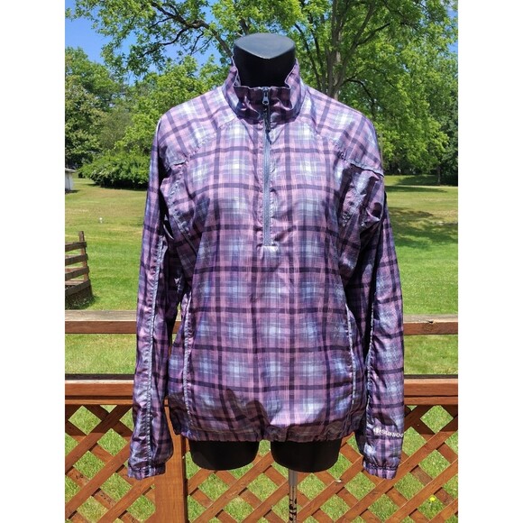 Sunice Jackets & Blazers - Sunice Purple & Gray Plaid Quarter Zip Pullover Weather Windbreaker Size Medium